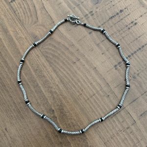 Silver and Black Necklace